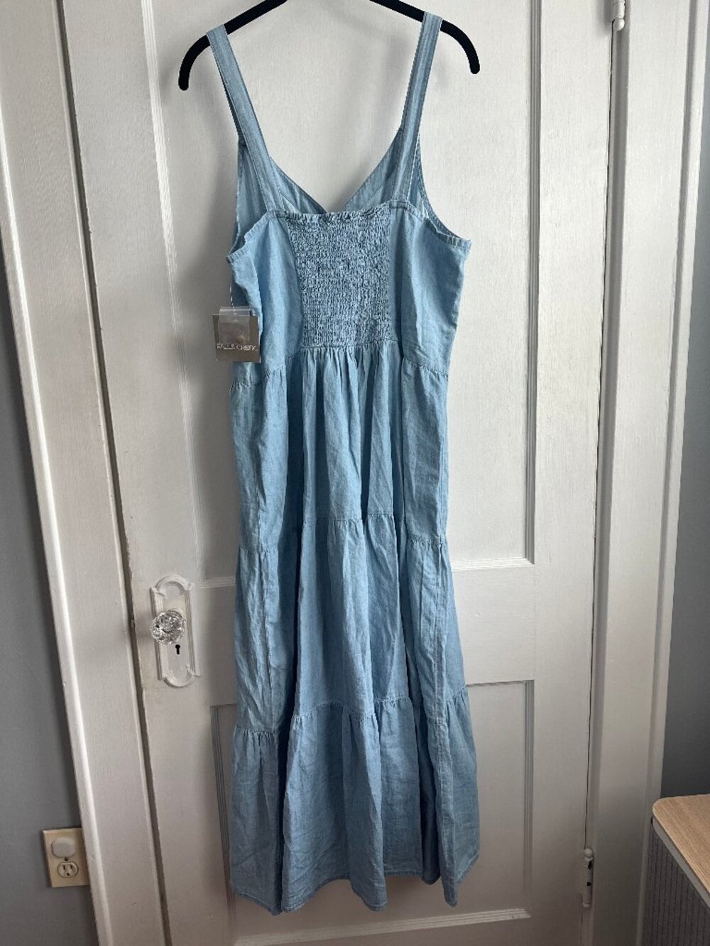 NWT Falls Creek Chambray Tiered Maxi Dress Size Large - Picture 2 of 6